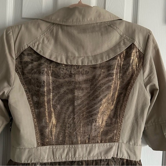 Vintage Simon Chang Mixed Media Patchwork Y2K Sequin Mini Dress Size 6 - Picture 8 of 16